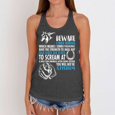 Horse Back Rider Women's Knotted Racerback Tank