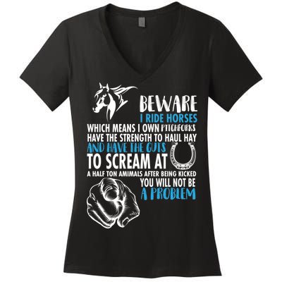 Horse Back Rider Women's V-Neck T-Shirt