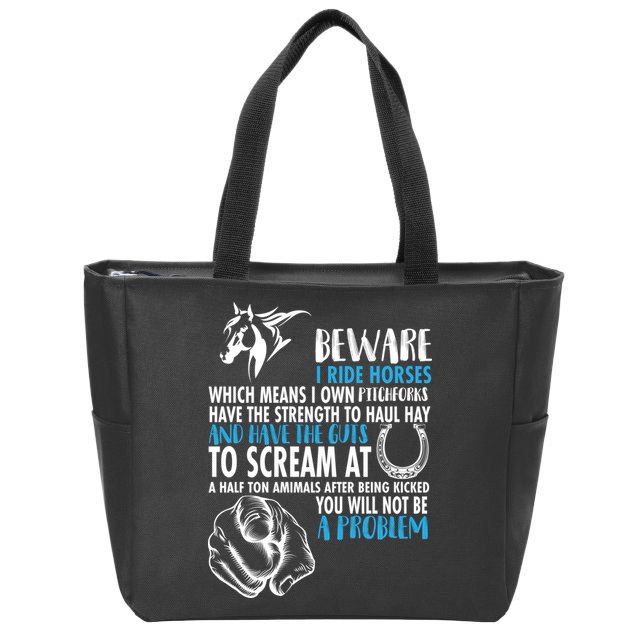 Horse Back Rider Zip Tote Bag
