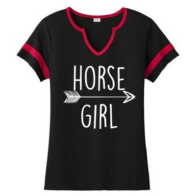 Horse Girl Ladies Halftime Notch Neck Tee