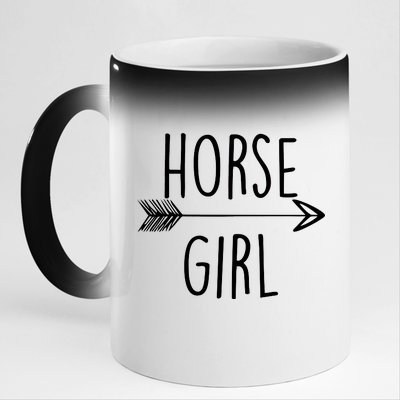 Horse Girl 11oz Black Color Changing Mug