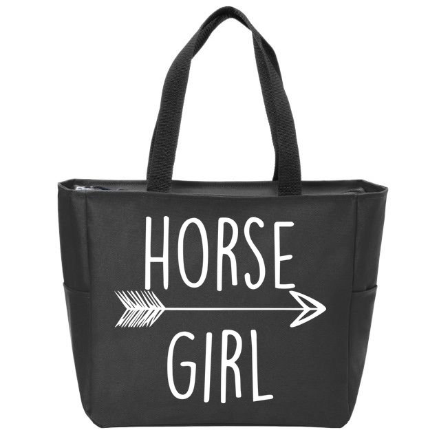 Horse Girl Zip Tote Bag