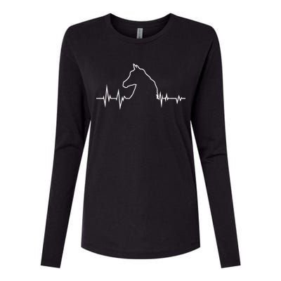 Horse Heart Beat Womens Cotton Relaxed Long Sleeve T-Shirt