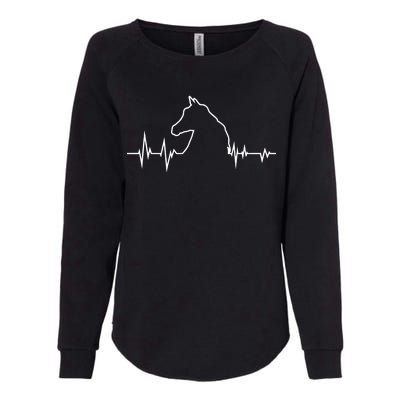 Horse Heart Beat Womens California Wash Sweatshirt