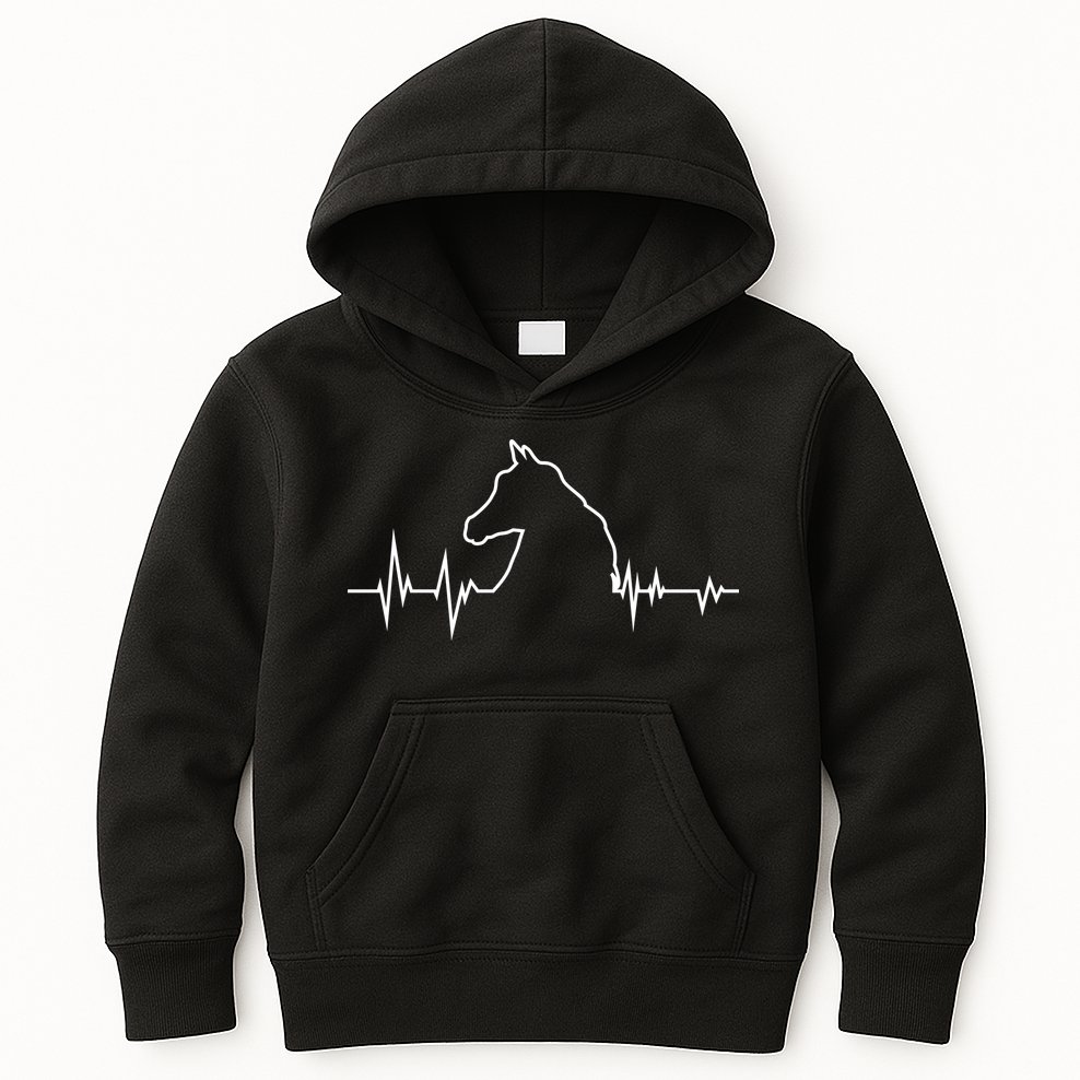Horse Heart Beat Kids Hoodie