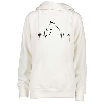 Horse Heart Beat Womens Funnel Neck Pullover Hood