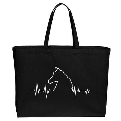 Horse Heart Beat Cotton Canvas Jumbo Tote