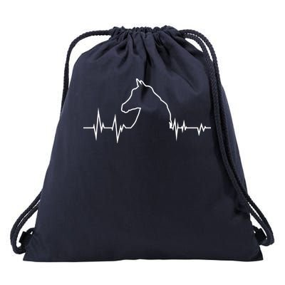 Horse Heart Beat Drawstring Bag