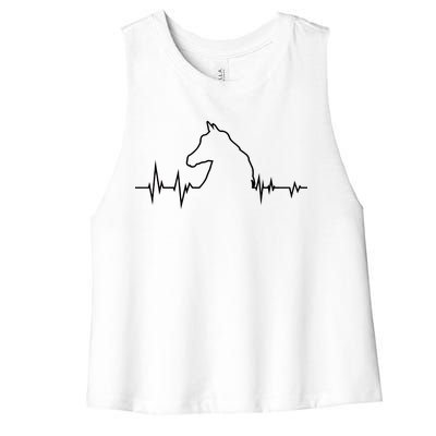 Horse Heart Beat Women's Racerback Cropped Tank