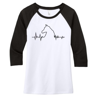 Horse Heart Beat Women's Tri-Blend 3/4-Sleeve Raglan Shirt