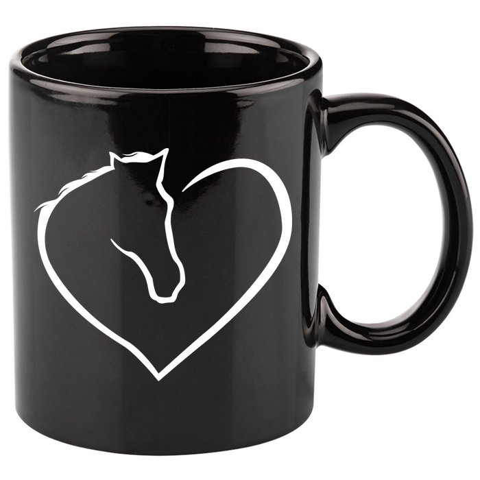 Horse Heart Logo 11oz C Handle Ceramic Mug