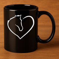 Horse Heart Logo 11oz C Handle Ceramic Mug