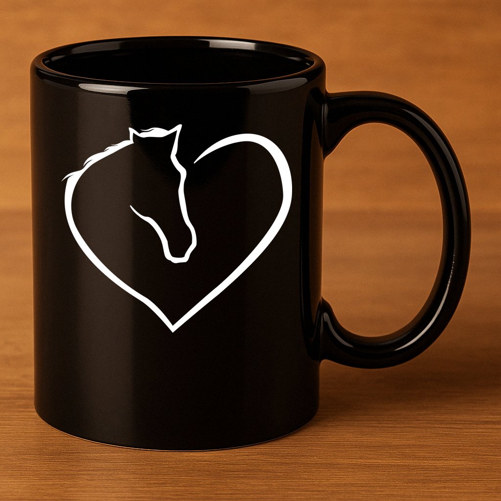 Horse Heart Logo 11oz C Handle Ceramic Mug