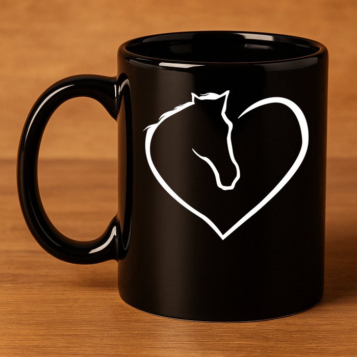Horse Heart Logo 11oz C Handle Ceramic Mug