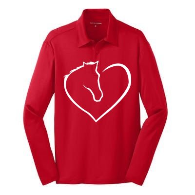 Horse Heart Logo Silk Touch Performance Long Sleeve Polo