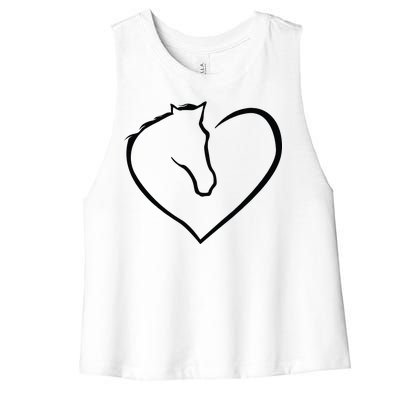 Horse Heart Logo Women's Racerback Cropped Tank