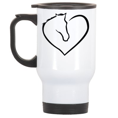 Horse Heart Logo Stainless Steel Travel Mug