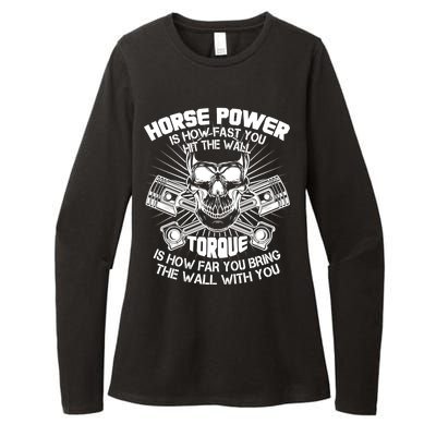 Horse Power Torque Skull Womens CVC Long Sleeve Shirt