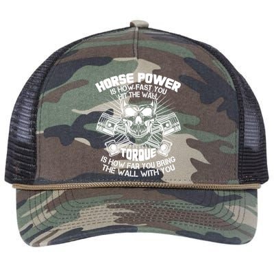 Horse Power Torque Skull Retro Rope Trucker Hat Cap