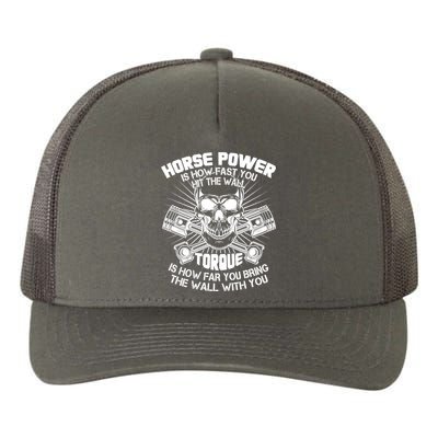 Horse Power Torque Skull Yupoong Adult 5-Panel Trucker Hat