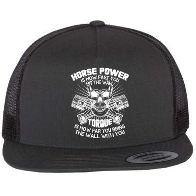 Horse Power Torque Skull Flat Bill Trucker Hat