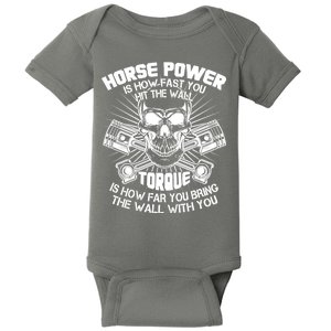 Horse Power Torque Skull Baby Bodysuit