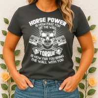 Horse Power Torque Skull Womens T-Shirt