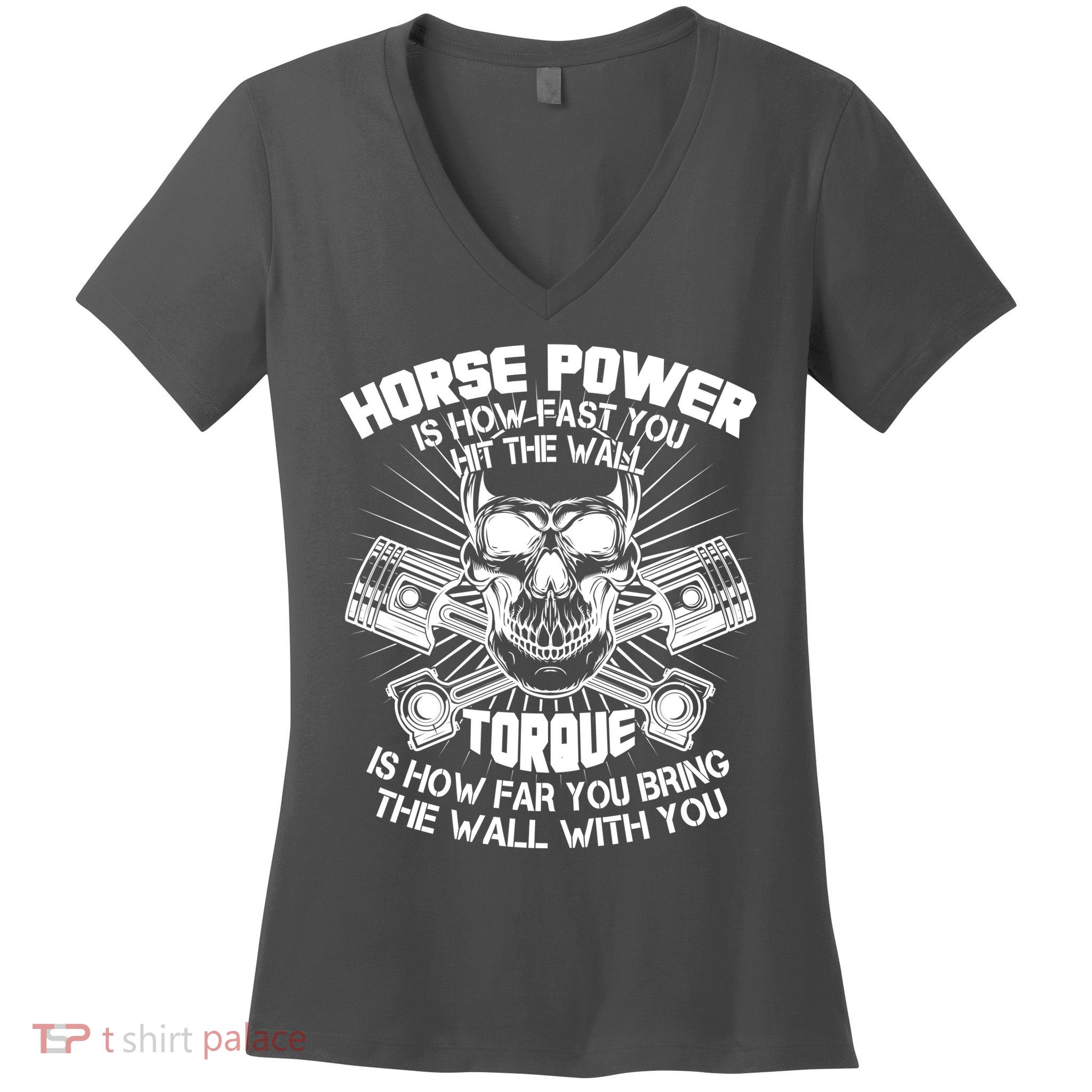 Horse Power Torque Skull Women's V-Neck T-Shirt