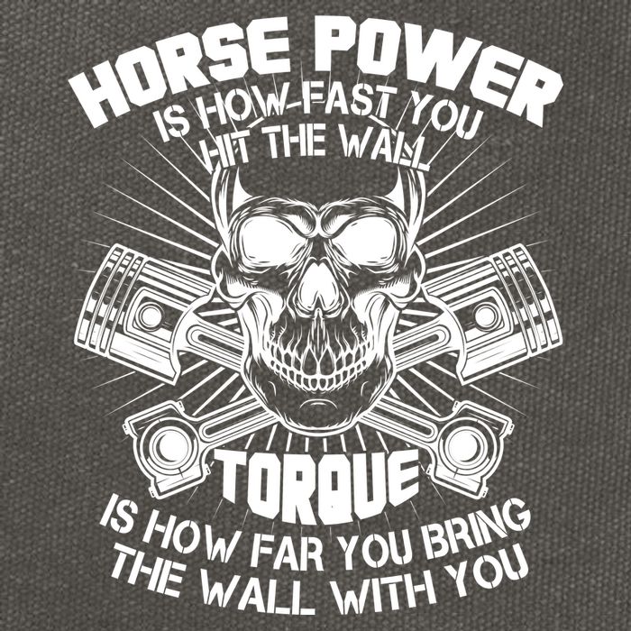 Horse Power Torque Skull Cotton Canvas Backpack