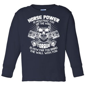 Horse Power Torque Skull Toddler Long Sleeve Shirt