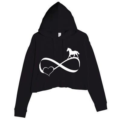 Horse Ribbon Of Love Crop Fleece Hoodie