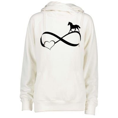 Horse Ribbon Of Love Womens Funnel Neck Pullover Hood