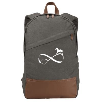 Horse Ribbon Of Love Cotton Canvas Backpack