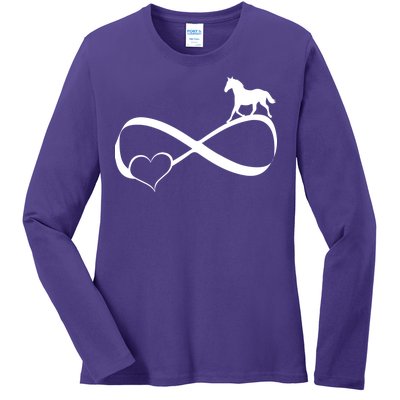 Horse Ribbon Of Love Ladies Long Sleeve Shirt