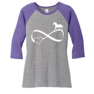 Horse Ribbon Of Love Women's Tri-Blend 3/4-Sleeve Raglan Shirt