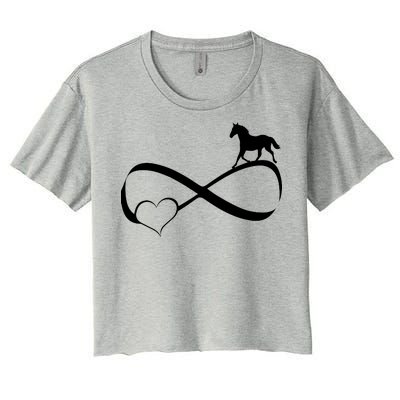 Horse Ribbon Of Love Women's Crop Top Tee