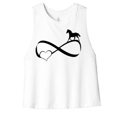 Horse Ribbon Of Love Women's Racerback Cropped Tank