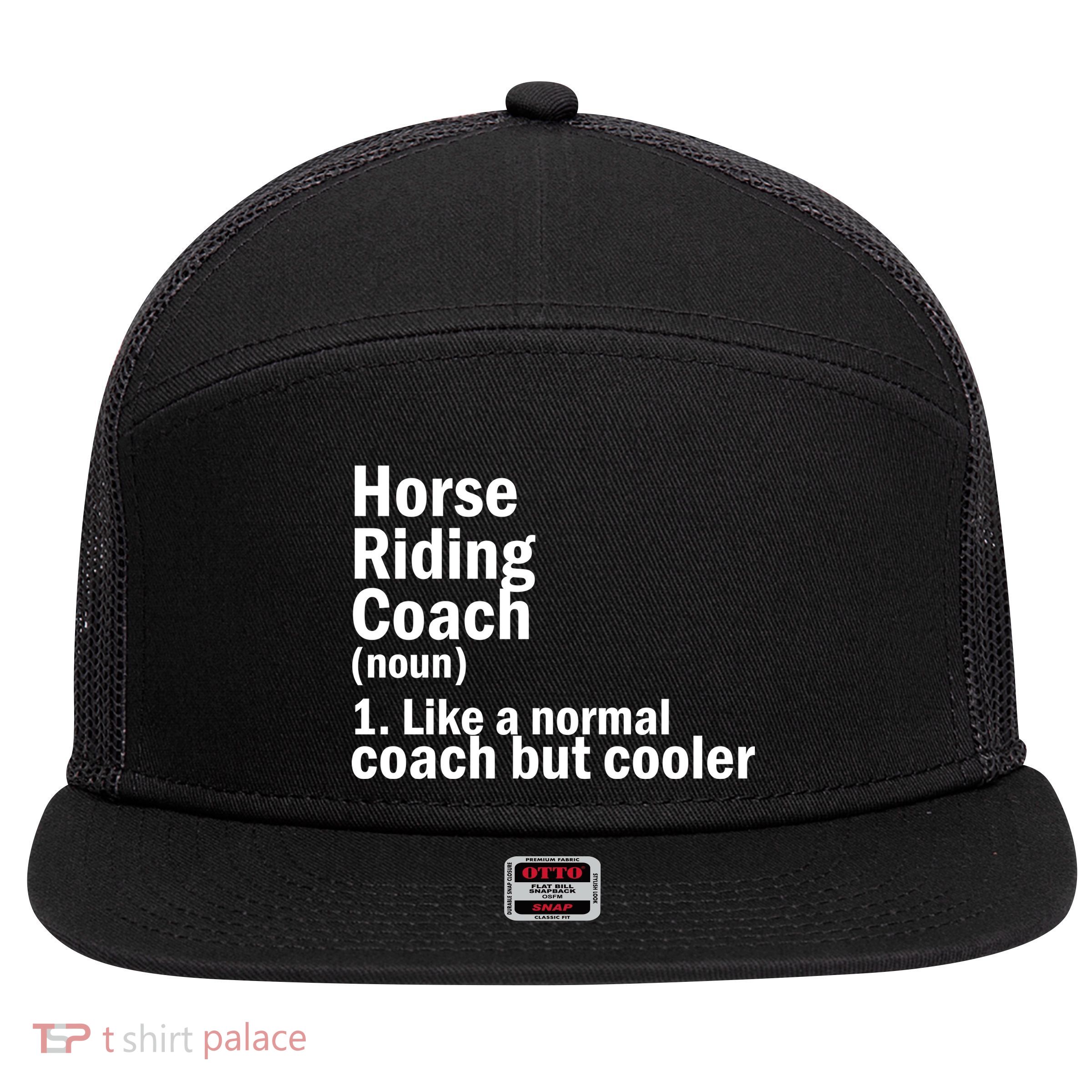 Horse Riding Coach 7 Panel Mesh Trucker Snapback Hat