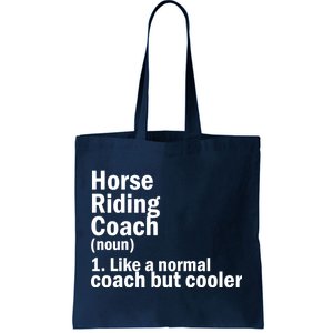 Horse Riding Coach Tote Bag