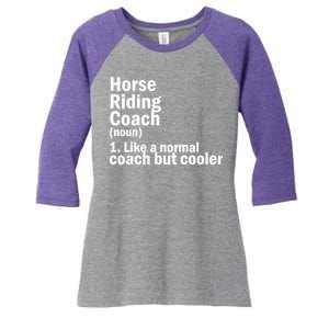 Horse Riding Coach Women's Tri-Blend 3/4-Sleeve Raglan Shirt