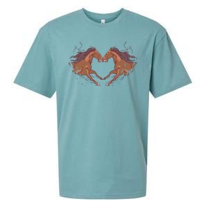 Horse Shaped Heart Sueded Cloud Jersey T-Shirt