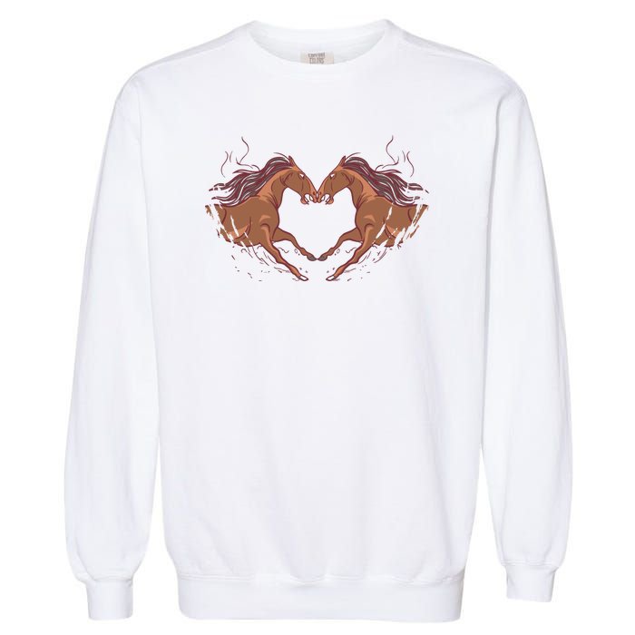 Horse Shaped Heart Garment-Dyed Sweatshirt