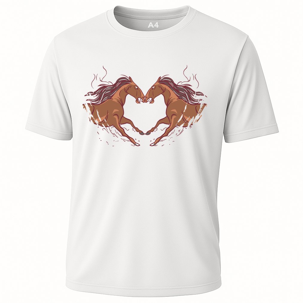 Horse Shaped Heart Cooling Performance Crew T-Shirt