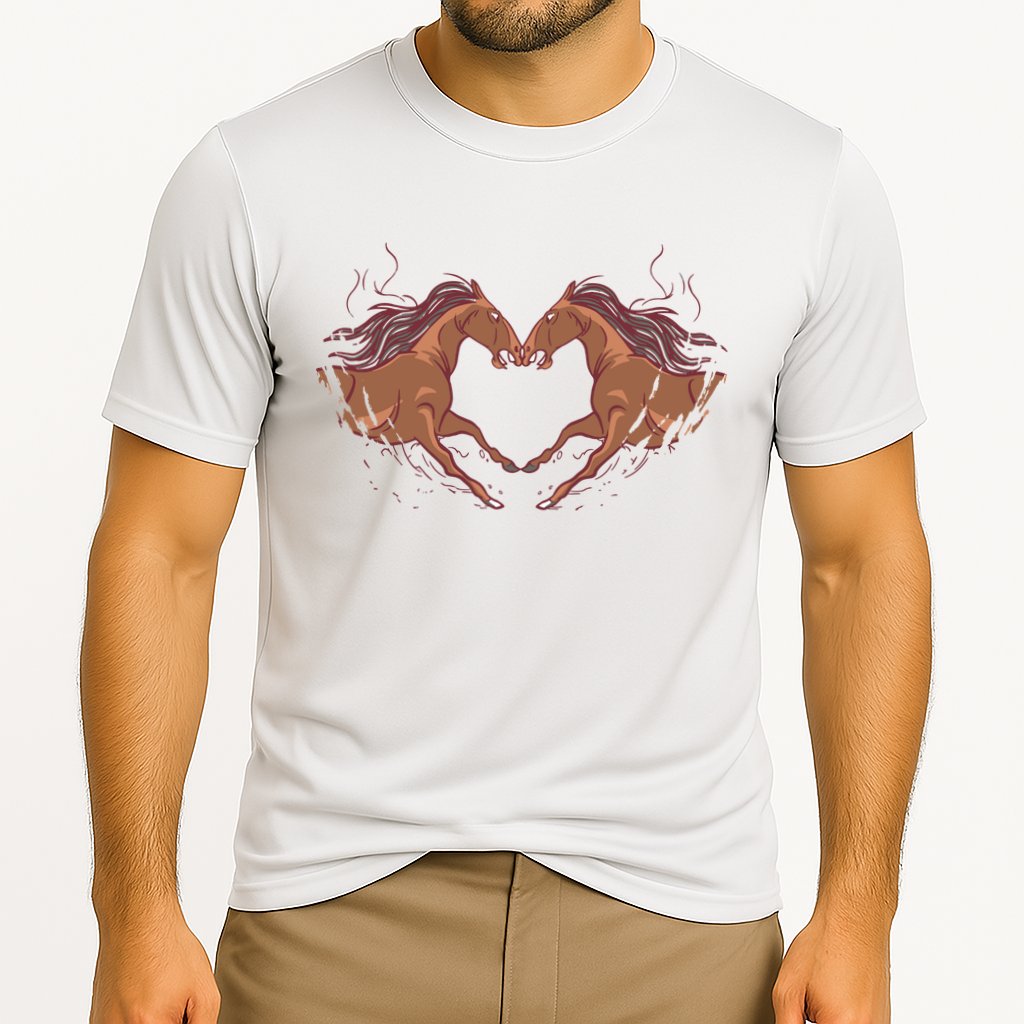 Horse Shaped Heart Cooling Performance Crew T-Shirt