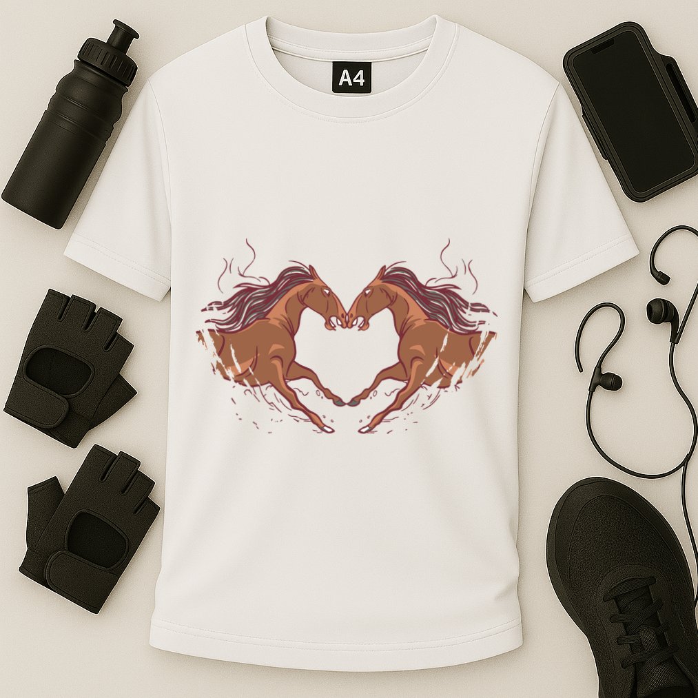 Horse Shaped Heart Cooling Performance Crew T-Shirt