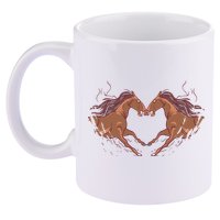 Horse Shaped Heart 11oz C Handle Ceramic Mug