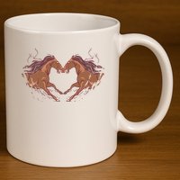 Horse Shaped Heart 11oz C Handle Ceramic Mug