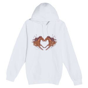 Horse Shaped Heart Premium Pullover Hoodie