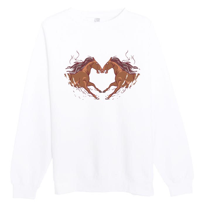 Horse Shaped Heart Premium Crewneck Sweatshirt