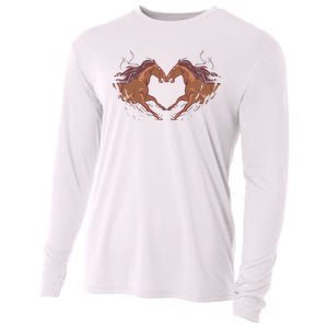 Horse Shaped Heart Cooling Performance Long Sleeve Crew